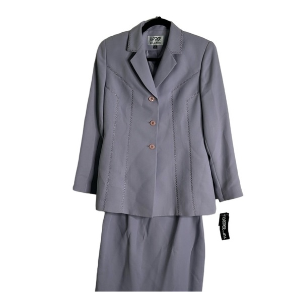 Kasper light blue skirt suit size 8p new office career church - Picture 1 of 12